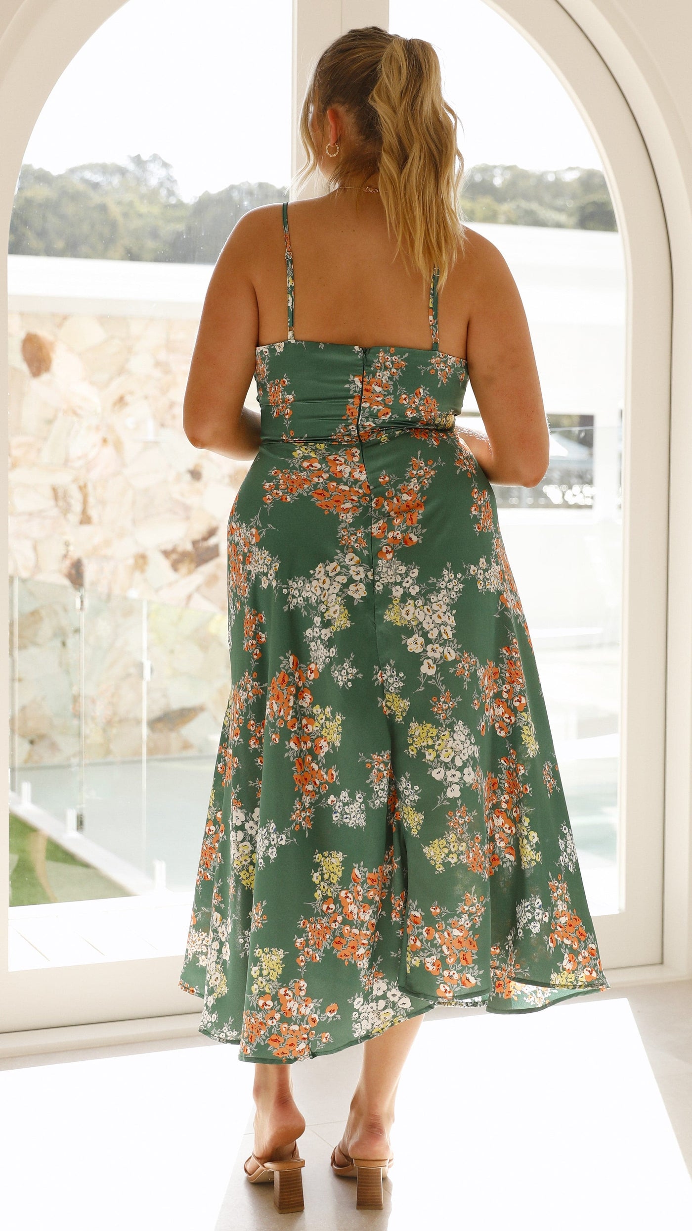Titus | Dreamers Midi-Kleid - Grüne Blumen