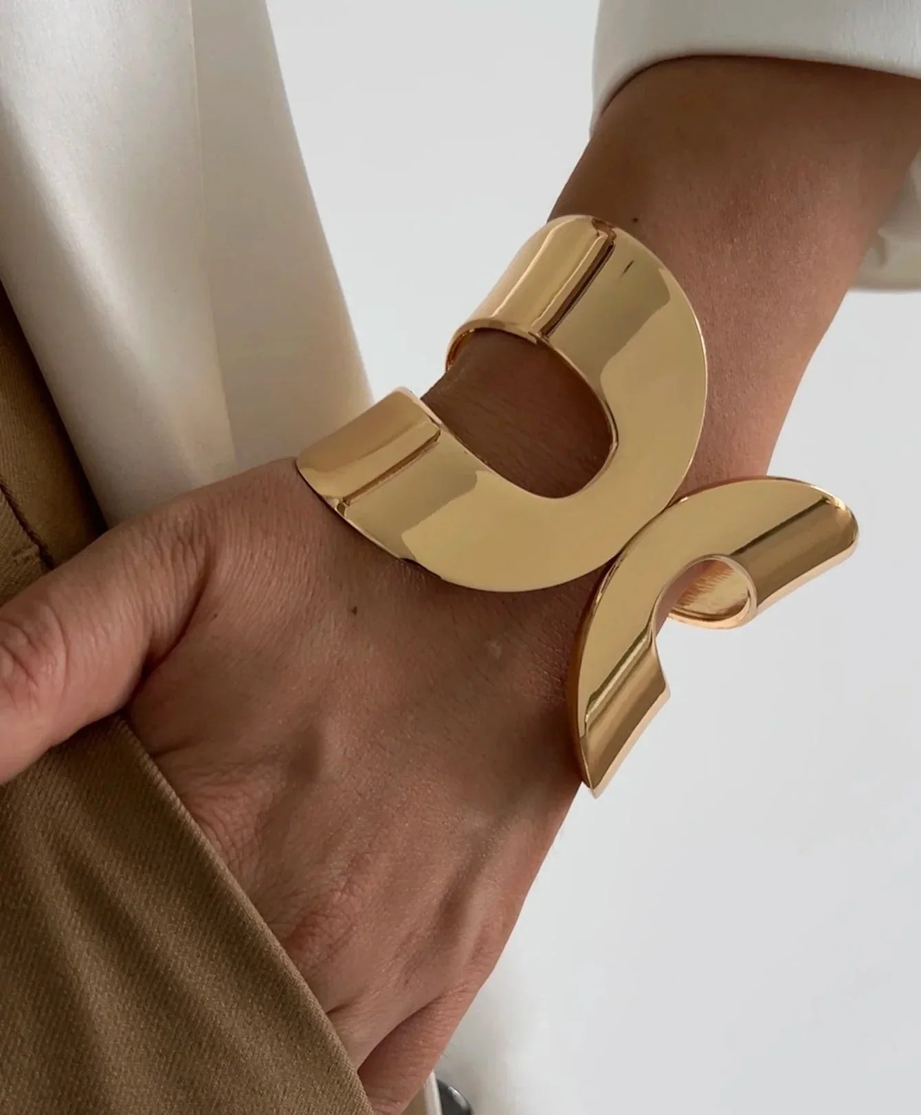 Exklusives Damen Armreif Set Breit Gold