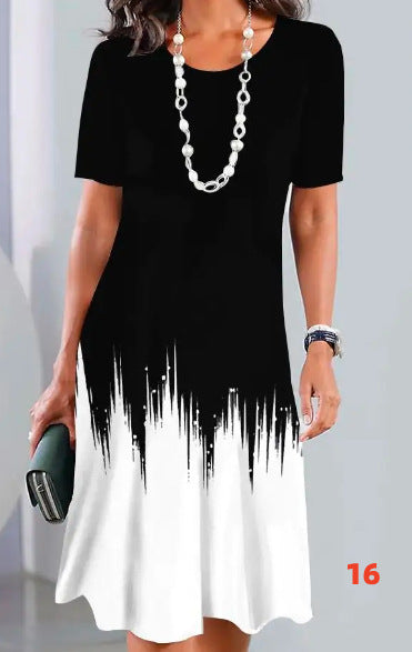 Terence | Damen plissiertes Kleid in bunten Blöcken