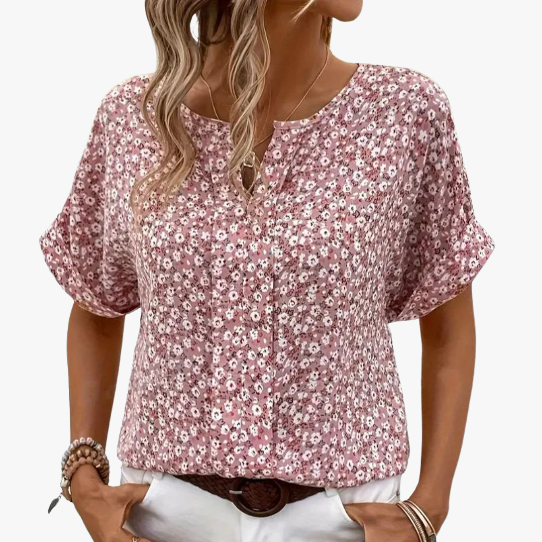 Vintage Blumenmuster Damen Bluse