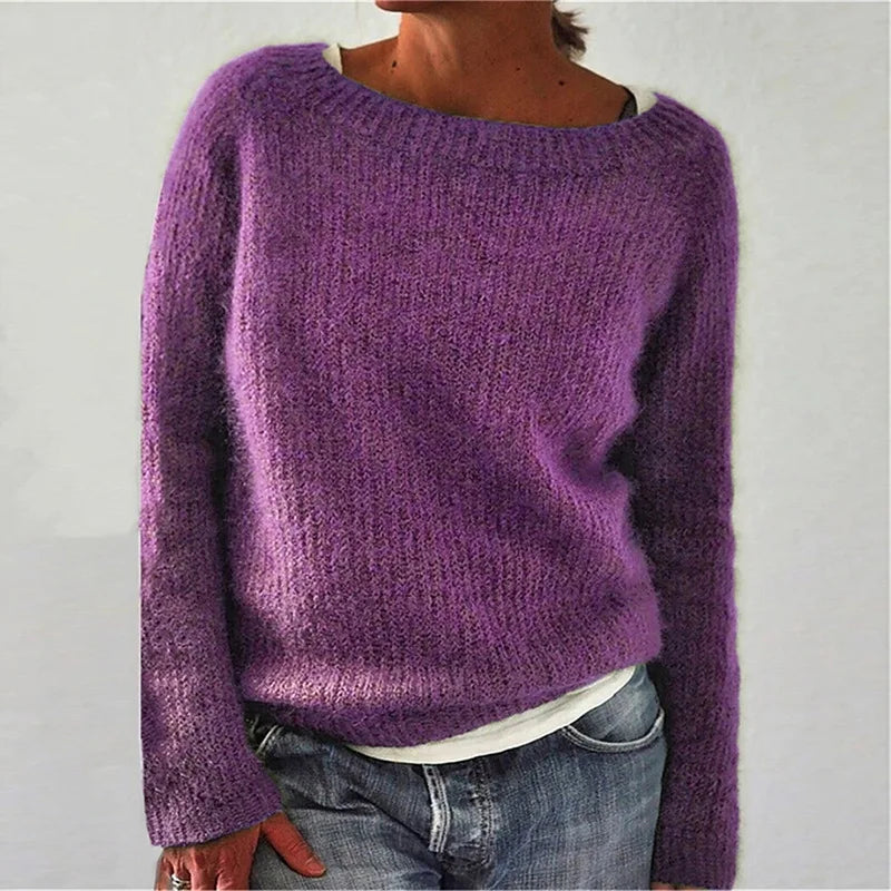 Lässiger Strickpullover mit Bootsausschnitt