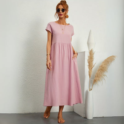 Kaliyah | Damen Maxikleid mit Rundhals