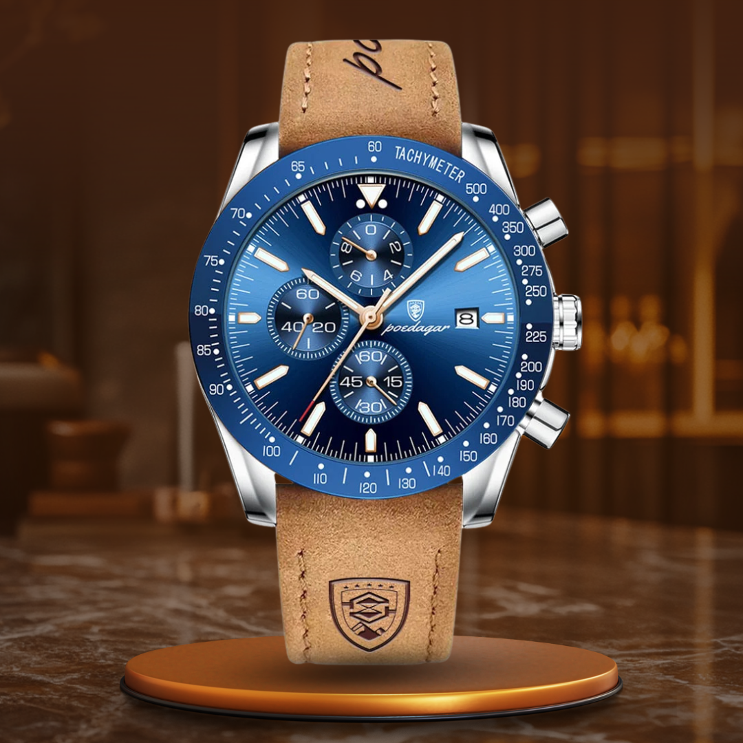 Premium Chronograph Uhr Mit Leuchtdatum, Wasserdicht, Stoßfest, Elegantes Design