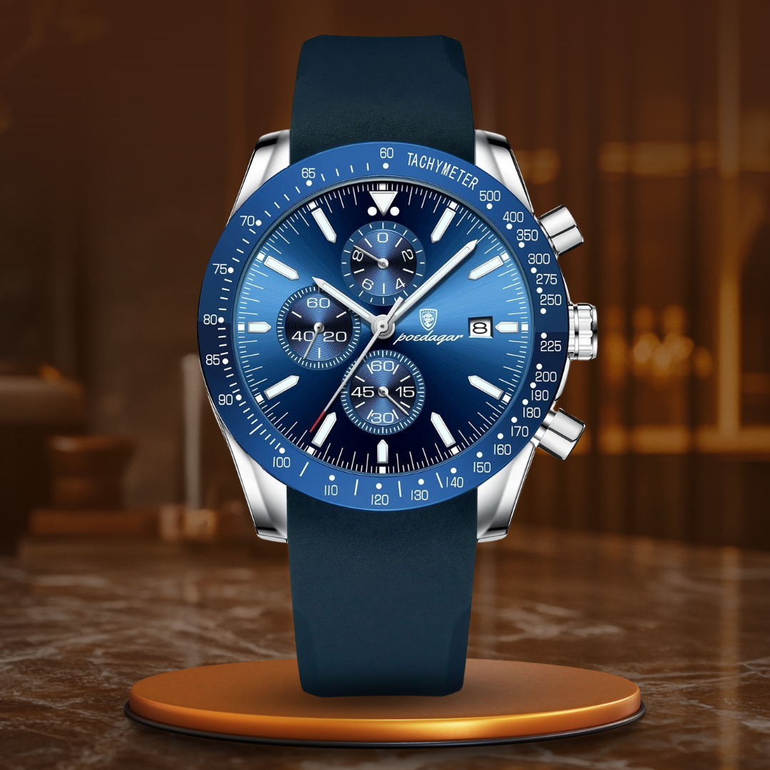 Premium Chronograph Uhr Mit Leuchtdatum, Wasserdicht, Stoßfest, Elegantes Design