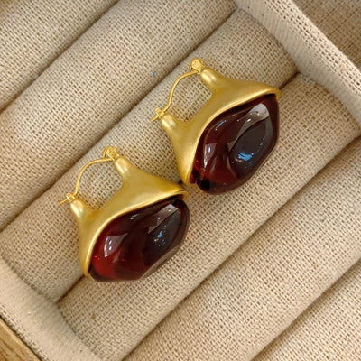 Vintage Damen Ohrringe Gold Silber Tropfen Hoop Design