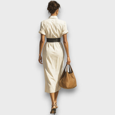 Isolde – Midi-Kleid mit kurzen Ärmeln