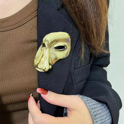 Vintage Gothic Punk Damen Brosche Lippen Gold