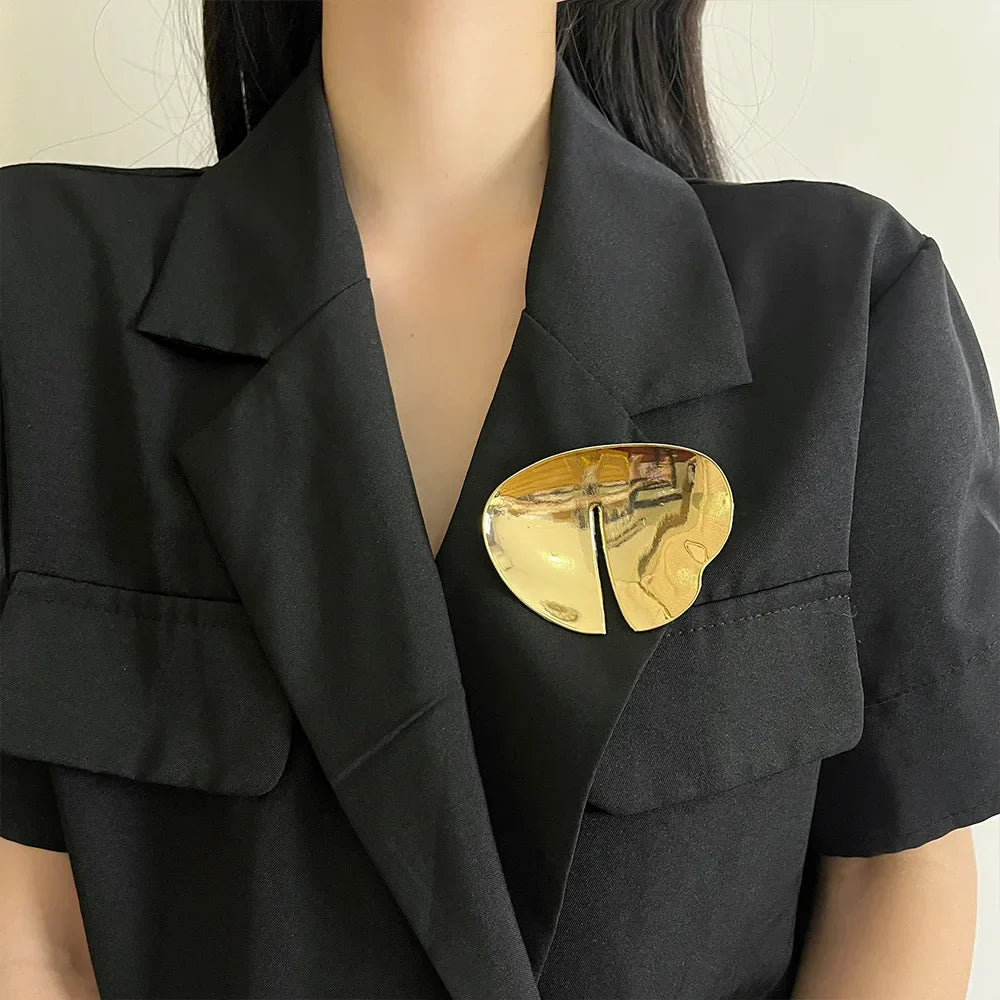 Elegante Vintage Damen Brosche Gold Silber