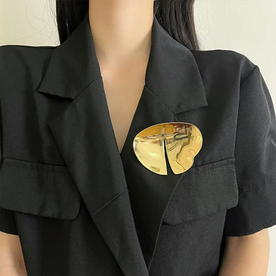 Elegante Vintage Damen Brosche Gold Silber