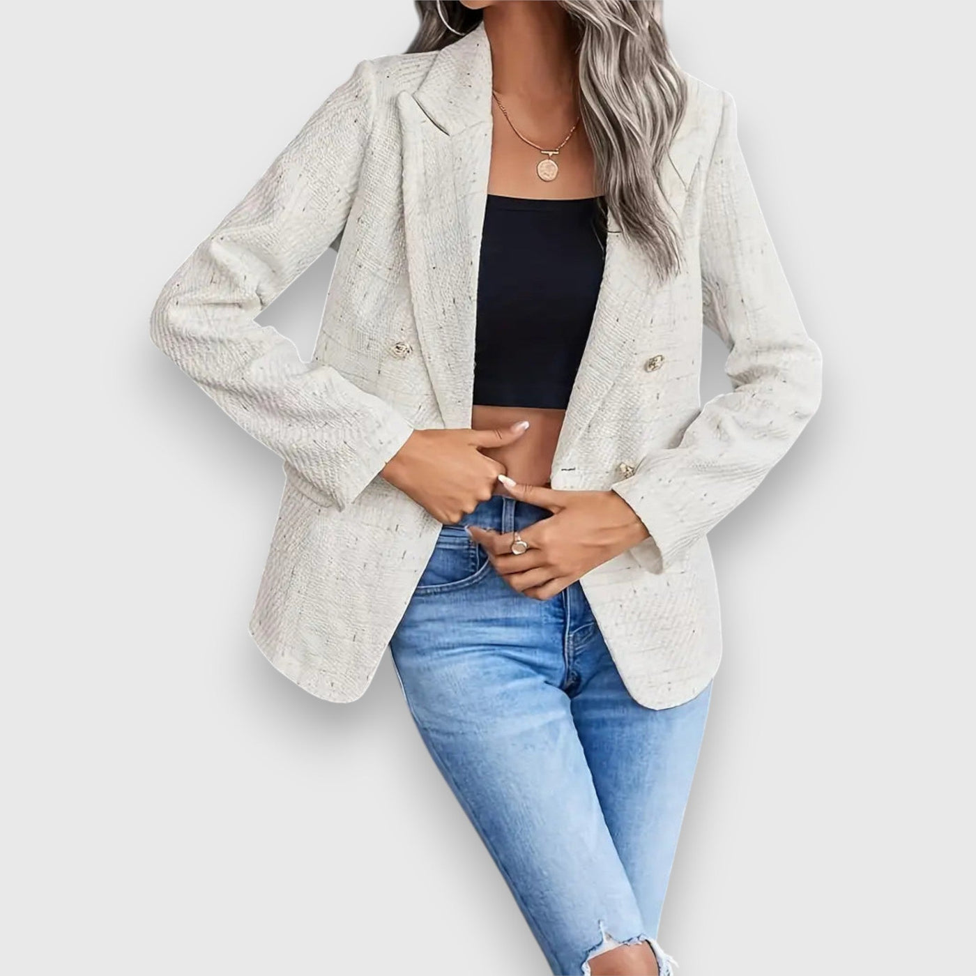 Zara | Blazer aus Tweed, leicht und stilvoll