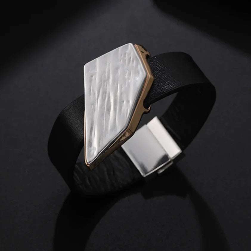 Geometrisches Damen Armreif Vintage Punk Style mit Magnetverschluss