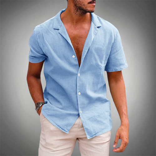 Klassisches kurzärmliges Button-Down-Hemd für Herren - Dalmacio