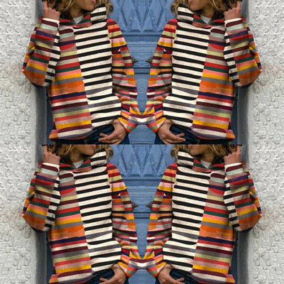 Jitka | Trendy mehrfarbiger Damen-Kapuzenpullover