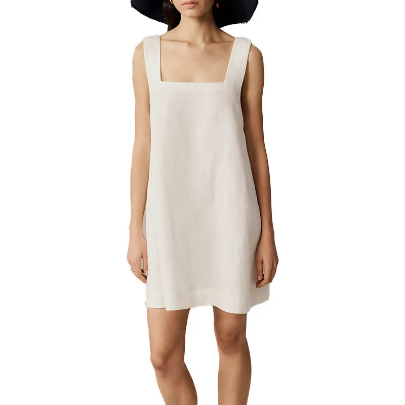 Leinen-Kleid im Vintage-Sommerstil für Damen – Marie