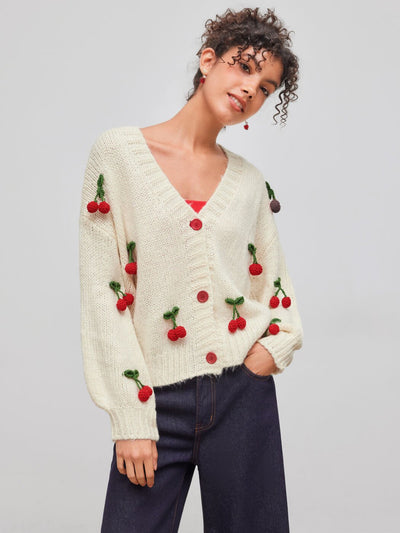 Emeline Kirsche Strickjacke