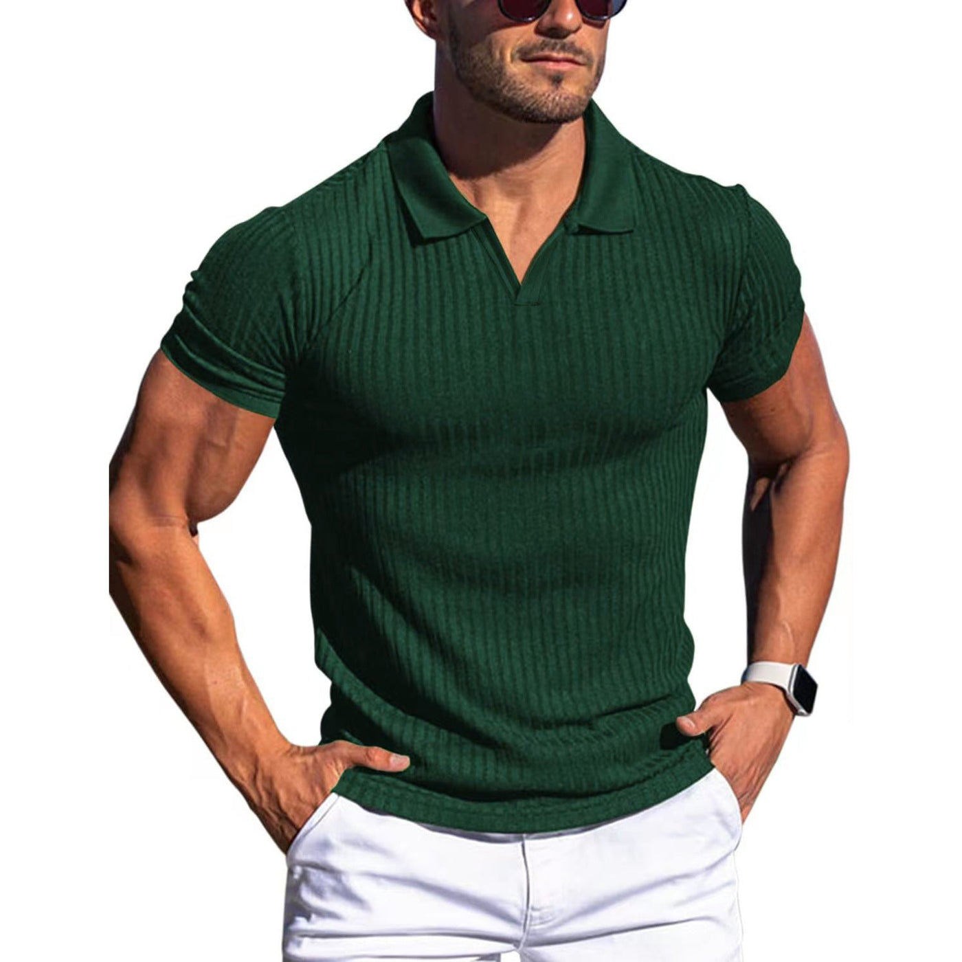 Johan Ribbed Polo mit Kurzarm