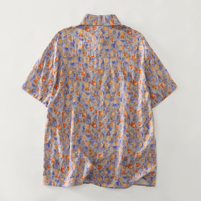 Damen Kurzarmhemd mit floralem Design und lockerer Passform Fudus