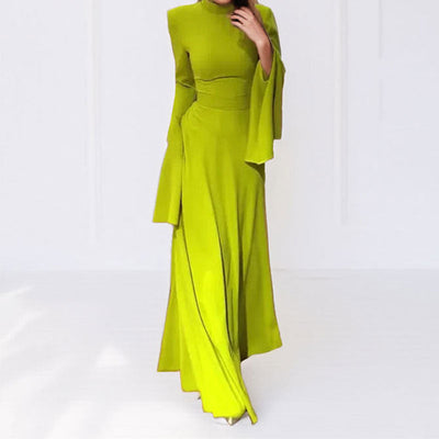 Damen elegantes Maxikleid mit fließenden Ärmeln Fudus