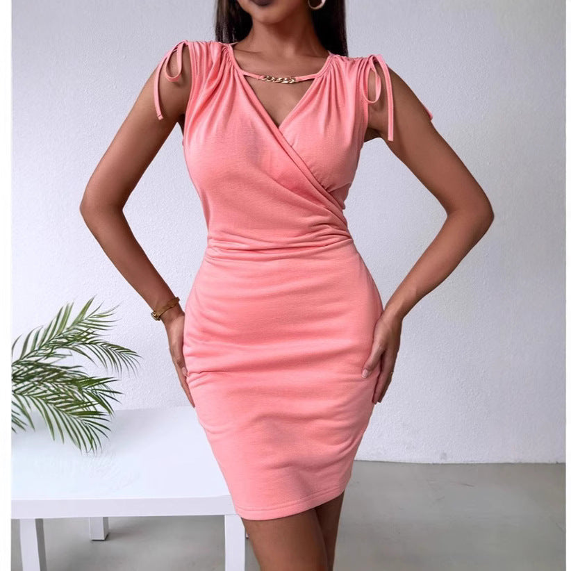 Damen Wickelkleid mit tiefem Ausschnitt Fudus