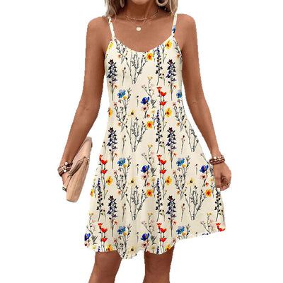 Damen Blumenkleid Fudus