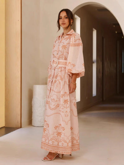 Damen Maxikleid mit romantischem Schnitt und detailverliebt floralem Stickmuster Fudus