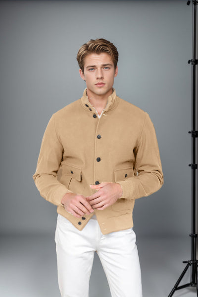 Herren modische Chino-Jacke mit praktischen Taschen Aliams