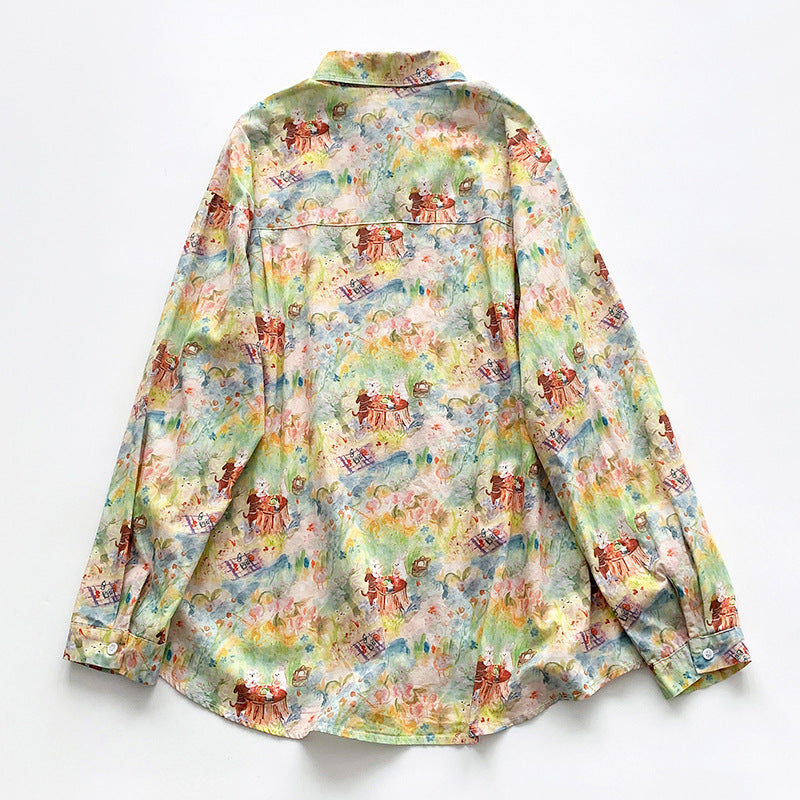 Damen bedruckte Hemdbluse Fudus