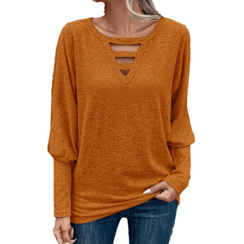 Damen Longsleeve mit einzigartigem Ausschnitt Fudus