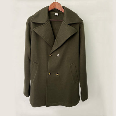 Herren eleganter Doppelreiher-Mantel mit hochwertiger Wolloberfläche Aliams