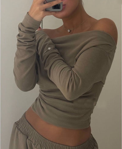 Damen Off-Shoulder Oberteil mit innovativem Schnitt Fudus