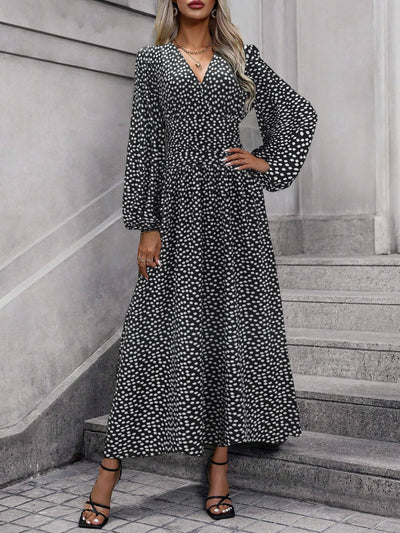 Damen Maxikleid mit Leopardenmuster Fudus