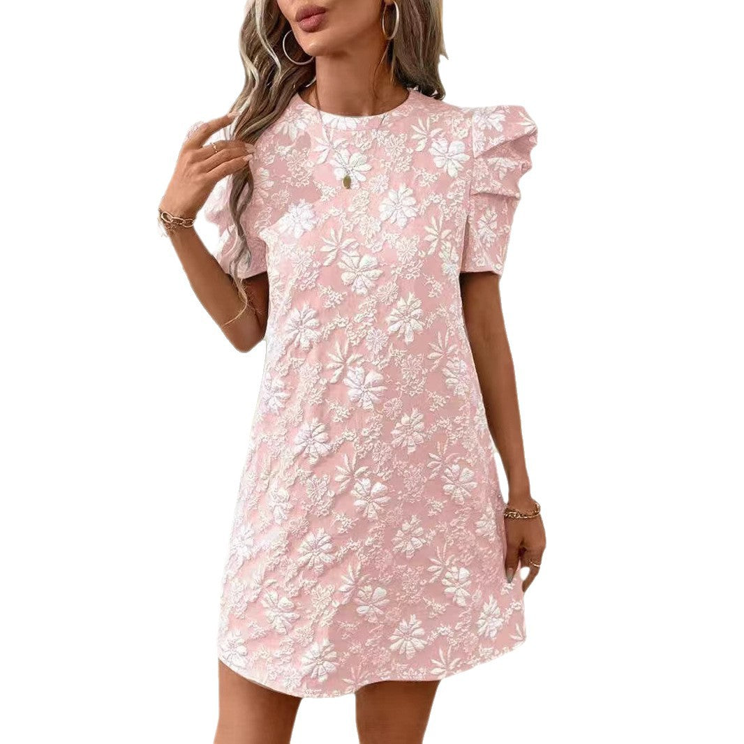 Damen Elegantes und verspieltes Sommerkleid mit floralem Stickdesign Fudus