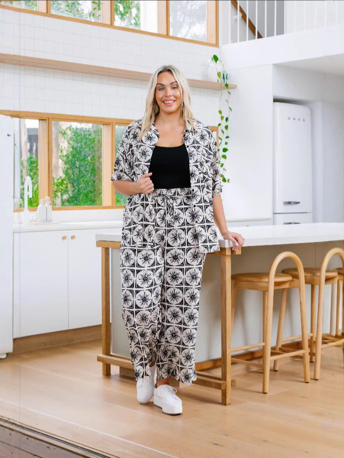 Damen Lässiger Jumpsuit mit floralem Muster und praktischen Taschen Fudus