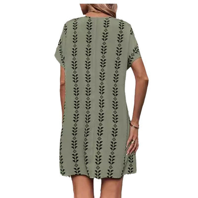 Damen Freizeitkleid mit floralem Druck und lässigem Schnitt Fudus