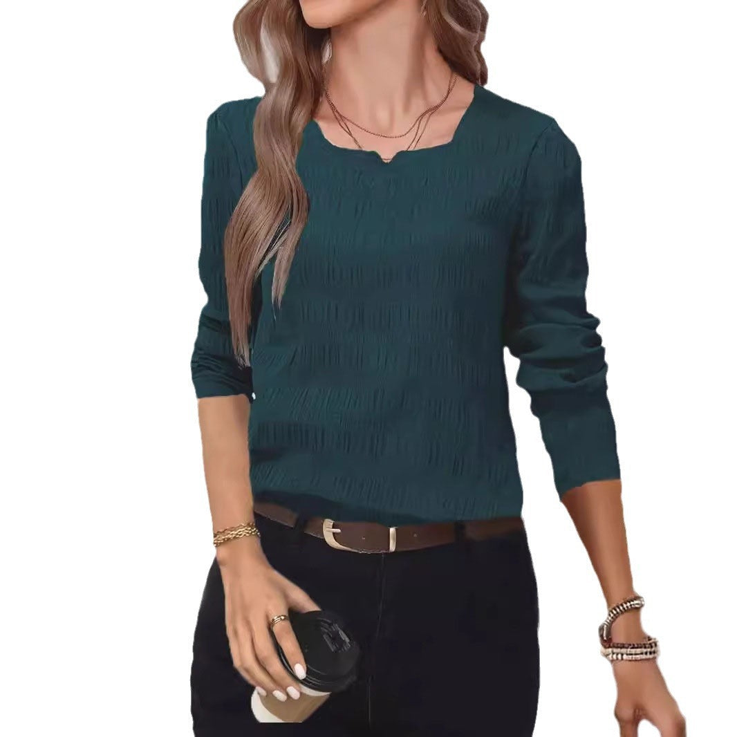 Damen Elegantes Langarmshirt mit strukturiertem Design Fudus