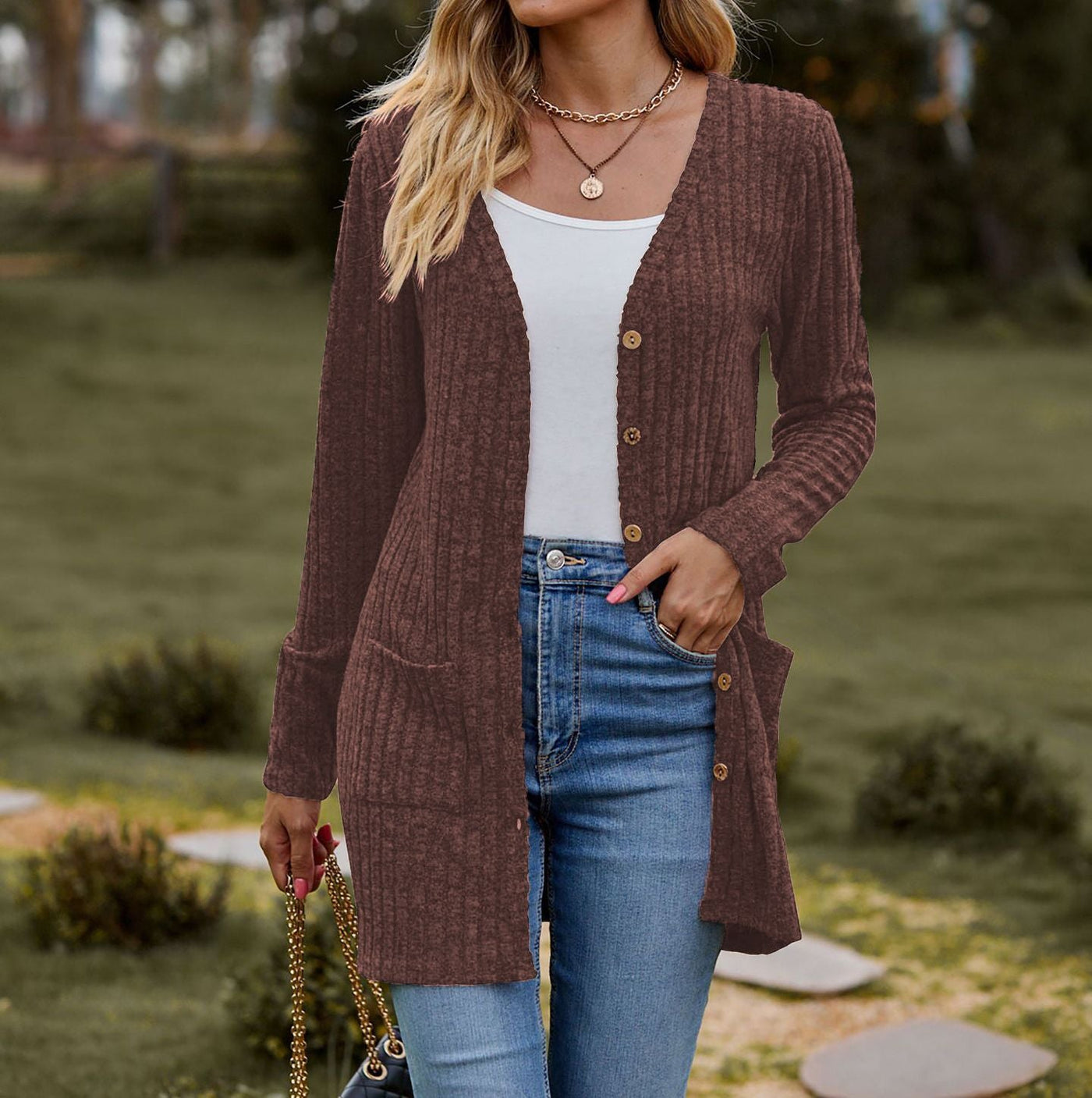 Damen Langmodischer Cardigan Fudus