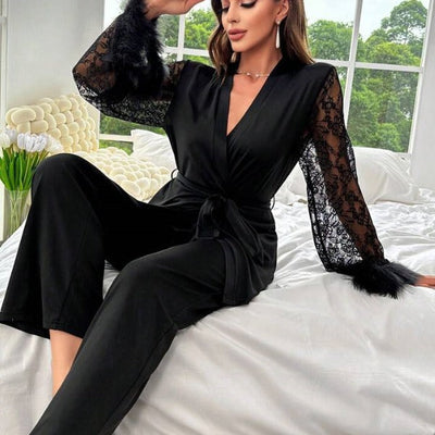 Damen eleganter Kimono mit Spitzenärmeln Fudus