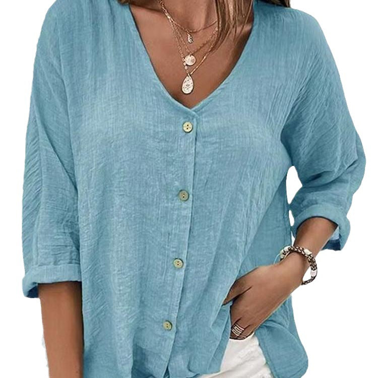 Damen Leichtes Leinenhemd Fudus