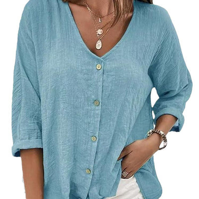 Damen Leichtes Leinenhemd Fudus
