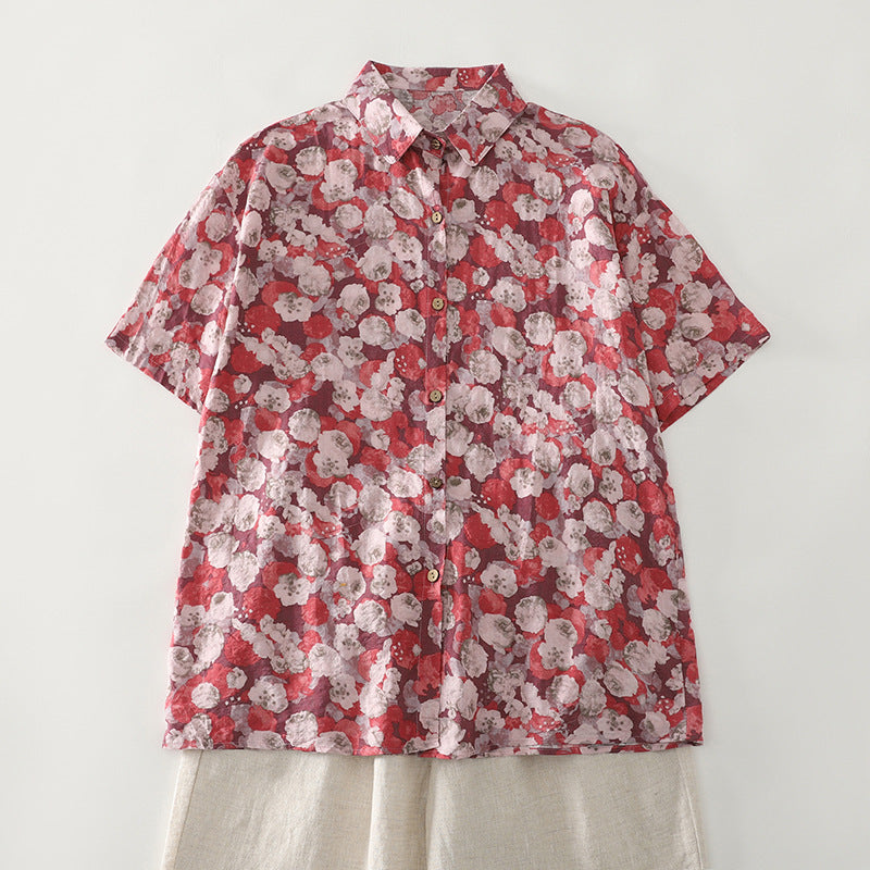 Damen Bluse im lockeren Schnitt mit floralem Design Fudus