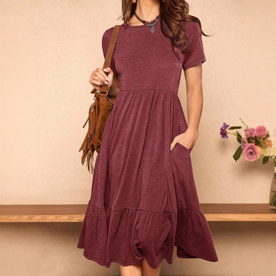 Damen Sommerkleid mit lässigem Schnitt und praktischen Taschen Fudus