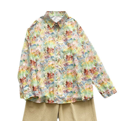 Damen bedruckte Hemdbluse Fudus