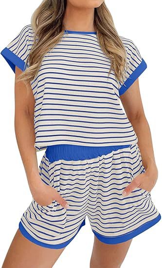 Damen Kurzoverall mit gestreiftem Design und entspanntem Schnitt Fudus