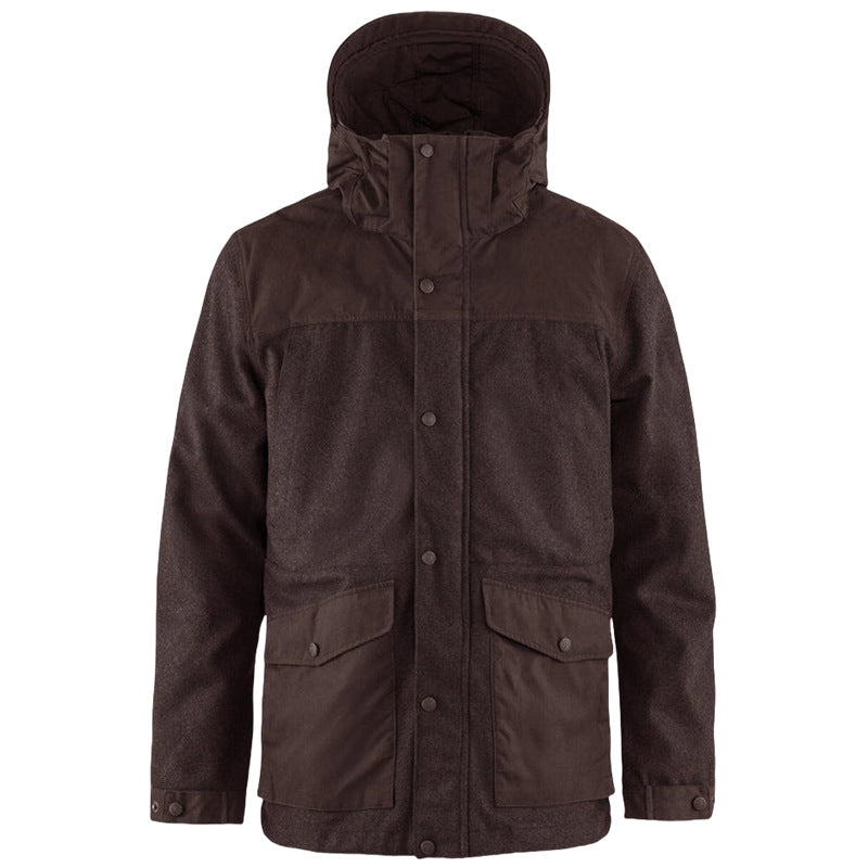 Herren funktionale Parkajacke mit abnehmbarer Kapuze Aliams