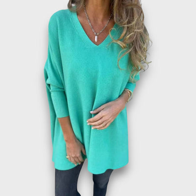 Leona – Locker gestrickte Tunika mit V-Ausschnitt