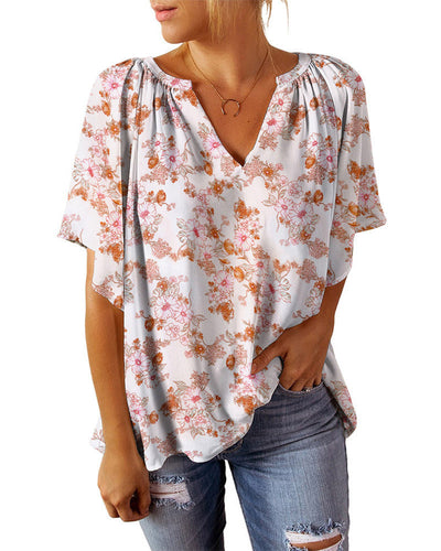 Damen Bluse mit floralen Mustern Fudus