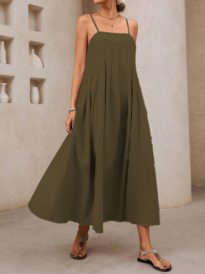 Damen Sommerliches Maxikleid mit feinem Faltenwurf Fudus