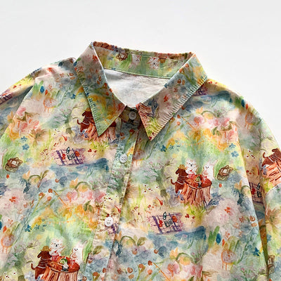 Damen bedruckte Hemdbluse Fudus