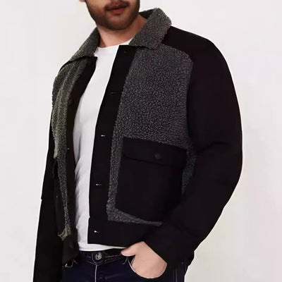 Herren Outdoor-Jacke mit Teddyfellkragen und funktionalen Taschen Aliams