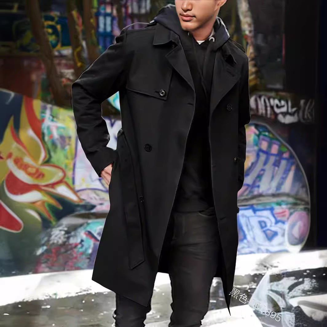 Herren eleganter Trenchcoat mit praktischen Taschen Aliams